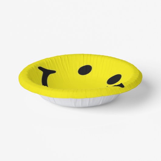 ブライトイエローハッピー笑顔顔 ペーパーボウル (傾斜あり)