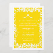 ブライトイエローヒールブライダルシャワー招待 招待状 (正面/裏面)