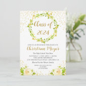 ブライトイエローフローラガーデン卒業パーティー 招待状 (スタンド正面)