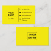 ブライトイエローブラックミニマルカスタムリスト文字 名刺 (正面/裏面)