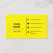 ブライトイエローブラックミニマルカスタムリスト文字 名刺 (正面)