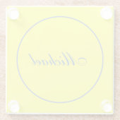 ブライトイエロープレーンエレガントプロフェッショナルモダン ガラスコースター (裏面)