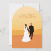 ブライトイエローミニマル植物学結婚式招待状 招待状 (裏面)