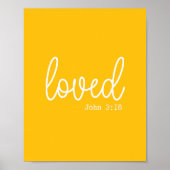 ブライトイエローラブフェイスミニマル引用文 ポスター (正面)