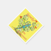 ブライトイエローリザードサボテン蝶の南西 スタンダードカクテルナプキン (角)