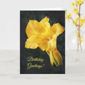 ブライトイエローリリーフラワーアート誕生日 カード (黄色い花)