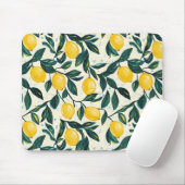 ブライトイエローレモパターン(の模様が)あるン マウスパッド (マウス)