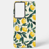 ブライトイエローレモパターン(の模様が)あるン SAMSUNG GALAXYケース (裏面)