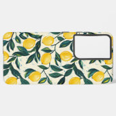 ブライトイエローレモパターン（の模様が）あるン SAMSUNG GALAXYケース (裏面横)