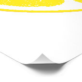 ブライトイエローレモンシトラスフルーツスライスデザイン ポスター (コーナー)