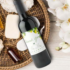 ブライトイエローレモン柑橘氏ミセス・結婚式の引き出物 ワインラベル