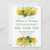 ブライトイエローローズズフローラ結婚式招待状 招待状 (正面)