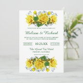 ブライトイエローローズズフローラ結婚式招待状 招待状 (スタンド正面)