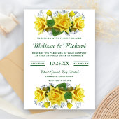 ブライトイエローローズズフローラ結婚式招待状 招待状