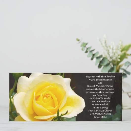 ブライトイエローローズ結婚式招待状 招待状 (スタンド正面)