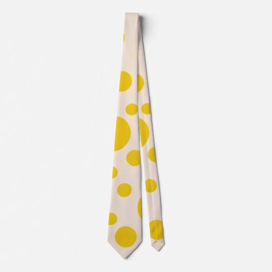 ブライトイエロー水玉模様ネックタイ ネクタイ (正面)