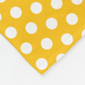 ブライトイエロー水玉模様名前をカスタムするプレート毛布 フリースブランケット (角)