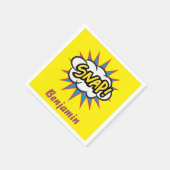 ブライトイエロー漫画ブックおもしろいスナップ スタンダードカクテルナプキン (角)