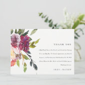 ブライトイエロー赤面ブルゴーニュフローラバンチ結婚ーズ サンキューカード (スタンド正面)