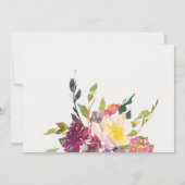 ブライトイエロー赤面ブルゴーニュフローラバンチ結婚ーズ サンキューカード (裏面)