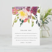 ブライトイエロー赤面ブルゴーニュフローラバンチ結婚ーズ サンキューカード (スタンド正面)