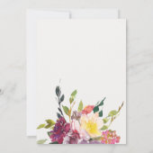 ブライトイエロー赤面ブルゴーニュフローラバンチ結婚ーズ サンキューカード (裏面)