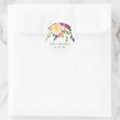 ブライトイエロー赤面ブルゴーニュフローラバンチ結婚ーズ ラウンドシール (バッグ)