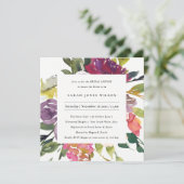 ブライトイエロー赤面ブルゴーニュフローラブライダルシャワー 招待状 (スタンド正面)