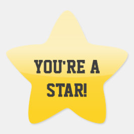 ブライトイエロー金ゴールドスターカスタム文字ステッカー 星シール