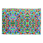 ブライトイカットレッドグリーン数々のプリントピラロケース 枕カバー (裏面)