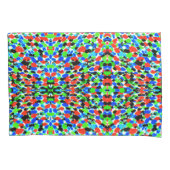 ブライトイカットレッドグリーン数々のプリントピラロケース 枕カバー (正面)