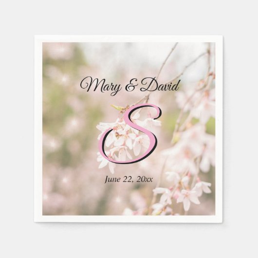 ブライトウィーピングさくらんぼスパーク結婚ルス スタンダードカクテルナプキン (正面)