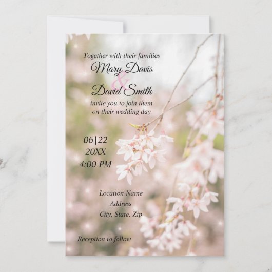 ブライトウィーピングさくらんぼスパーク結婚ルス 招待状 (正面)