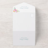 ブライトウォーターカラーガーデンフローラサマー結婚ズ オールインワン招待状 (外側)