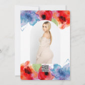 ブライトウォーターカラーフローラ春の結婚式シック 招待状 (裏面)