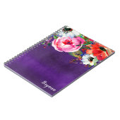 ブライトウォーターフローラパープルパーティーシックカスタム ノートブック (左側)