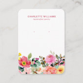 ブライトウォーター色フローラジュエリーカード 名刺 (正面)