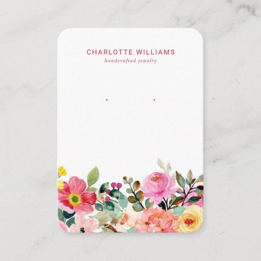 ブライトウォーター色フローラジュエリーカード 名刺 (正面)