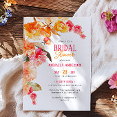 ブライトウォーター色フローラブライダルシャワー/ブランチ 招待状