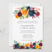 ブライトウォーター色フローラ結婚式招待状 招待状 (正面)