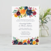 ブライトウォーター色フローラ結婚式招待状 招待状 (スタンド正面)