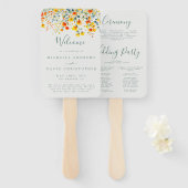 ブライトウォーター色フローラ結婚式 プログラム ハンドファン (正面&裏面)