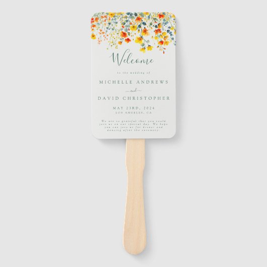 ブライトウォーター色フローラ結婚式 プログラム ハンドファン (正面)