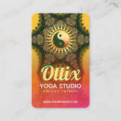 ブライトエネルギーグリーンマンダラバランスヨガニューエイジ 名刺 (正面)