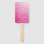 ブライトエレガントピンク結婚式 プログラム ハンドファン (裏面)