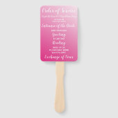 ブライトエレガントピンク結婚式 プログラム ハンドファン (正面)