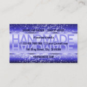 ブライトエレガントブルーラグジュアリースパークルグリッターグラム 名刺 (裏面)
