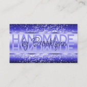 ブライトエレガントブルーラグジュアリースパークルグリッターグラム 名刺 (正面)