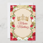 ブライトエレガントレッドローゼスプリンセスキンセアニラ 招待状 (裏面)