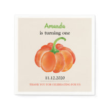 ブライトオレンジウォーターカラーパンプキンファースト誕生日